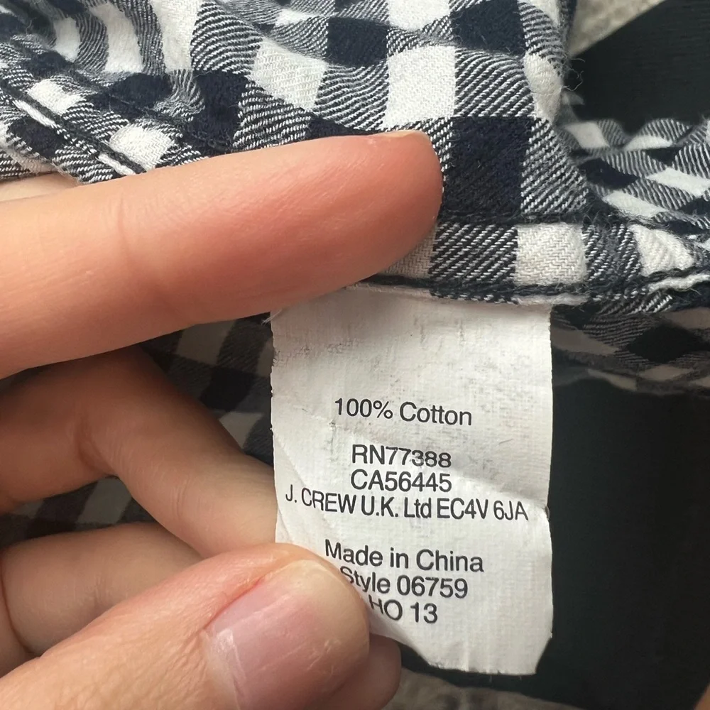 J. Crew Checked Pajama Button Down Top